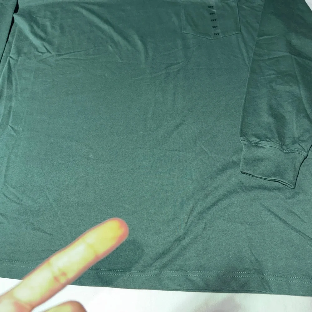 Wrangler Riggs Workwear Mens 3XT Green Long Sleeve Pocket T-Shirt Cotton READ - Picture 9 of 11